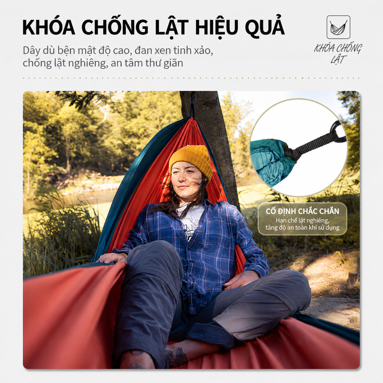 Võng Dã Ngoại Naturehike NH21DC011 Siêu Nhẹ Võng Camping Gấp Gọn, Chịu Tải 200kg, Đi Phượt/Trekking
