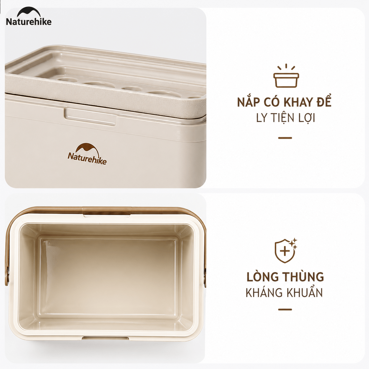 Thùng Đá Giữ Nhiệt Naturehike CNK2300BS011 9L–33L Cooler Camping Giữ Lạnh 24H, Nhựa PP, Dã Ngoại/BBQ