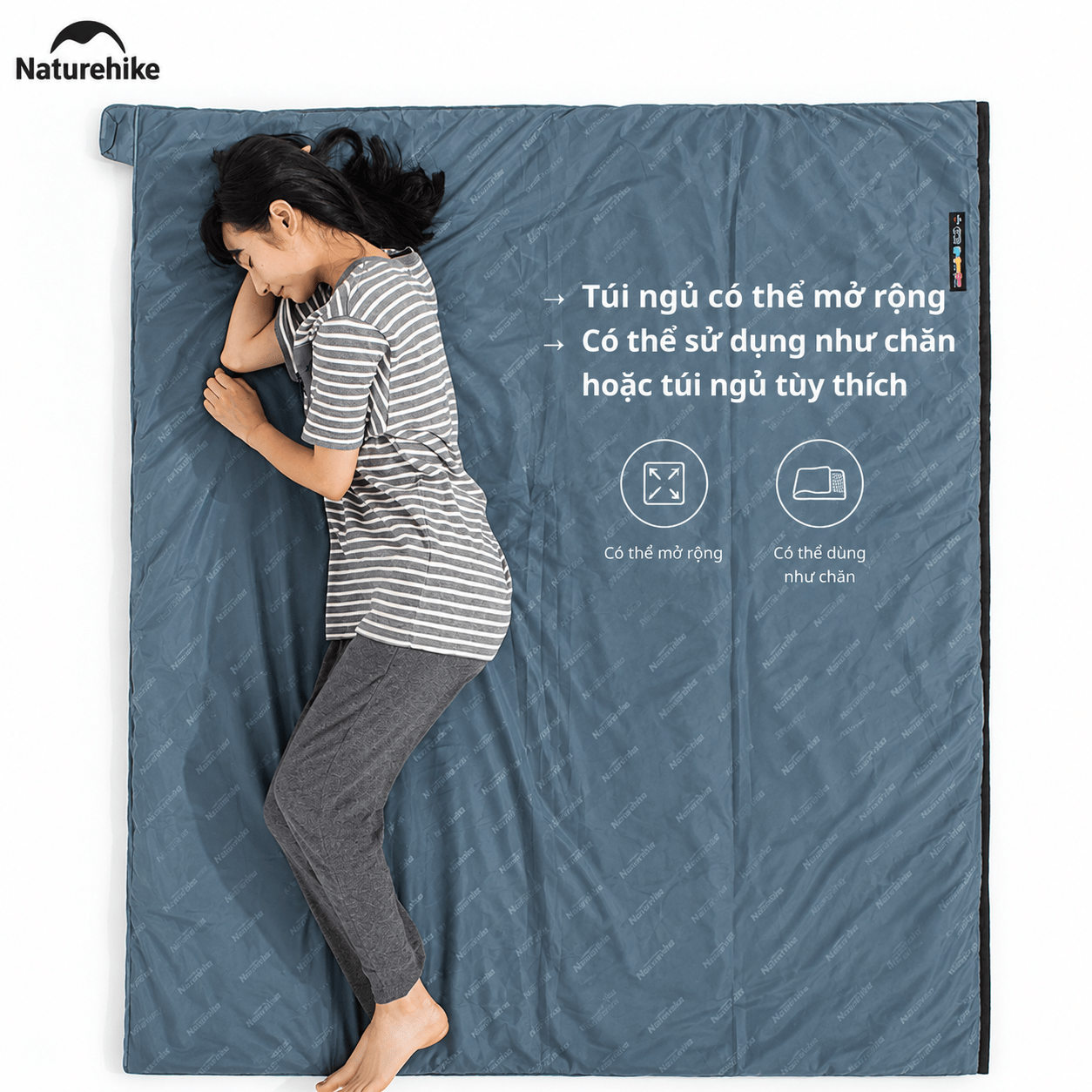 Túi Ngủ Naturehike LW180 NH21MSD09 Siêu Nhẹ – Túi Ngủ Camping 1 Người, Gấp Gọn, Giữ Ấm 15°C