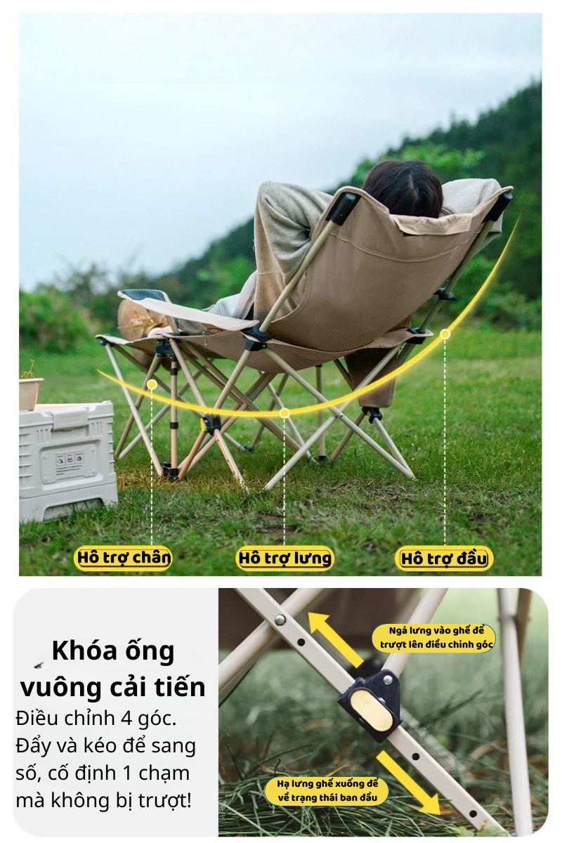 Ghế Xếp Dã Ngoại 2in1 Naturehike CNK2350JJ011 – Ghế Camping Đa Năng, Có Gác Chân, Gấp Gọn Tiện Lợi