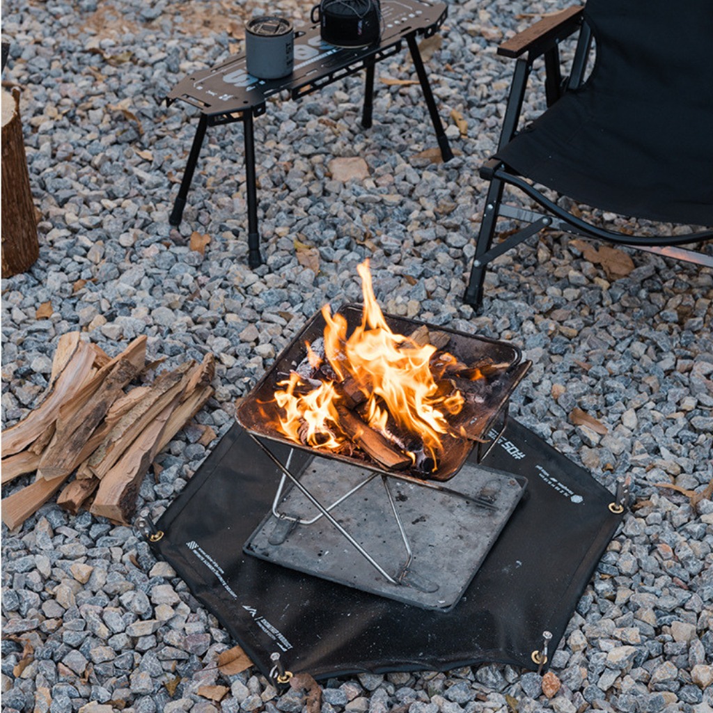 Thảm Chống Cháy ShineTrip 550°C Cho Bếp Củi Camping & BBQ – Bảo Vệ Mặt Đất Khi Nấu Ngoài Trời
