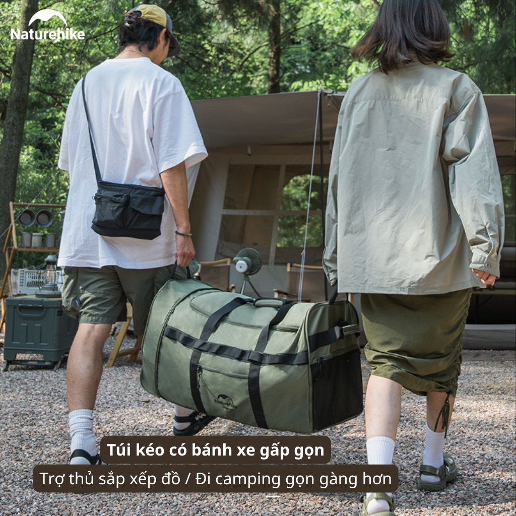 Túi Du Lịch Kéo Naturehike NH21LX003 88L Có Bánh Xe Gấp Gọn Chống Nước Túi Xách Du Lịch Cao Cấp