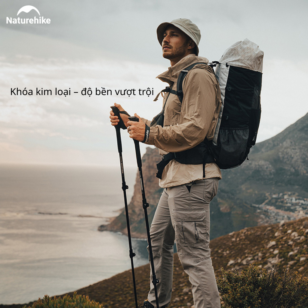 Gậy Leo Núi Naturehike ST03 Nhôm 7075 Siêu Nhẹ Gấp Gọn Chống Trượt Gậy Trekking Dã Ngoại