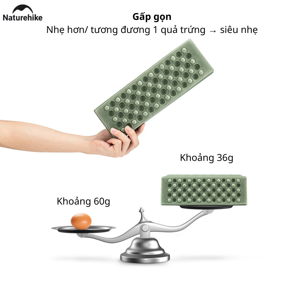 Đệm Ngồi Gấp Gọn Naturehike NH20PJ025 XPE Siêu Nhẹ Cách Nhiệt Chống Thấm Đệm Lót Ngồi Dã Ngoại
