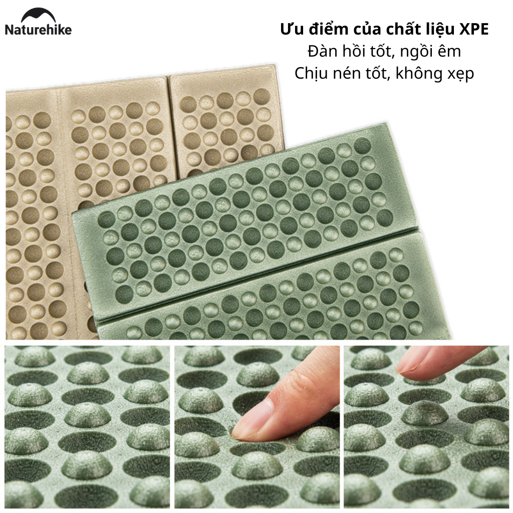 Đệm Ngồi Gấp Gọn Naturehike NH20PJ025 XPE Siêu Nhẹ Cách Nhiệt Chống Thấm Đệm Lót Ngồi Dã Ngoại