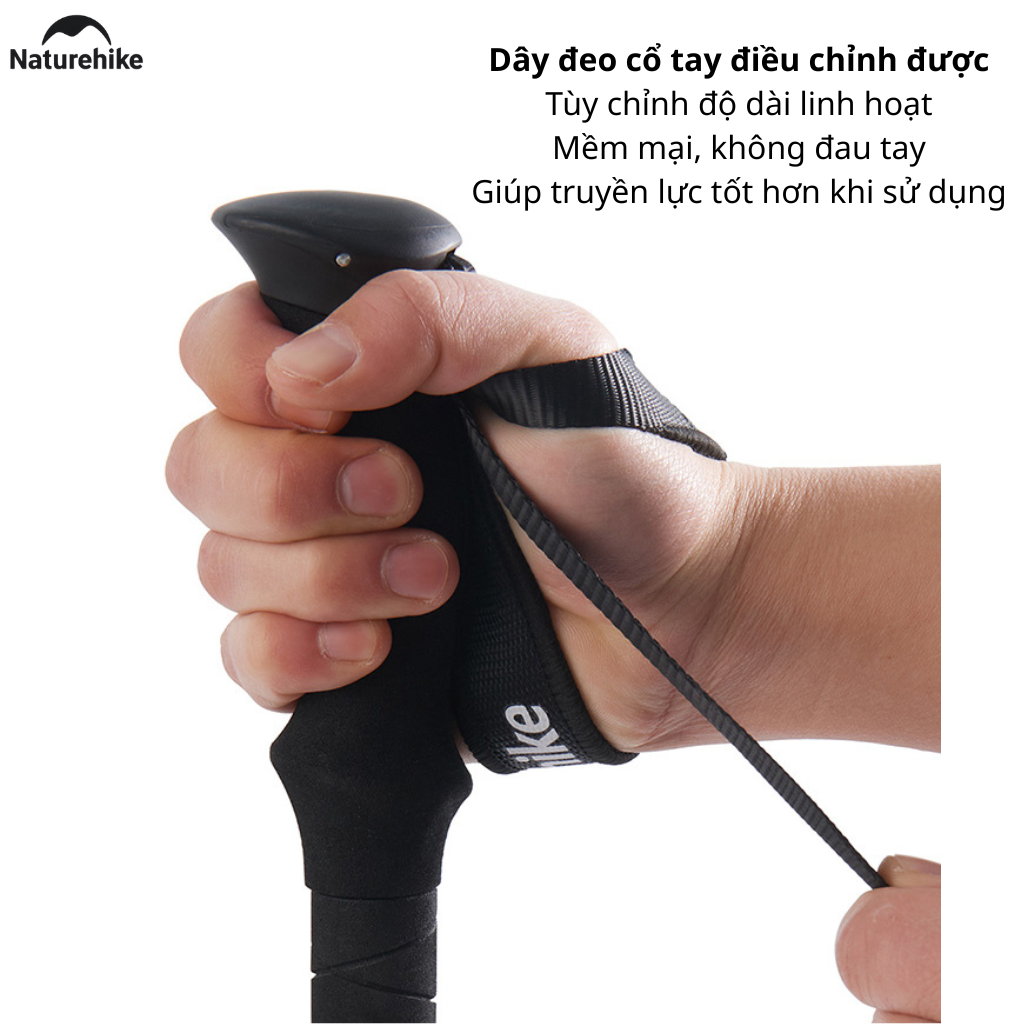 Gậy Leo Núi Naturehike ST03 Nhôm 7075 Siêu Nhẹ Gấp Gọn Chống Trượt Gậy Trekking Dã Ngoại