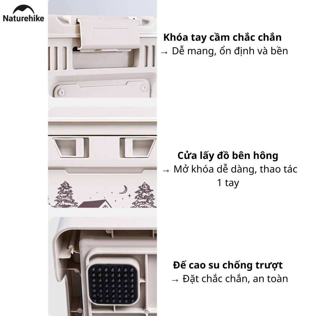 Thùng Nhựa Xếp Gọn Naturehike CNH22SN019 25L 50L Có/Không Ngăn Phụ - Thùng Đựng Đồ Camping Gấp Gọn