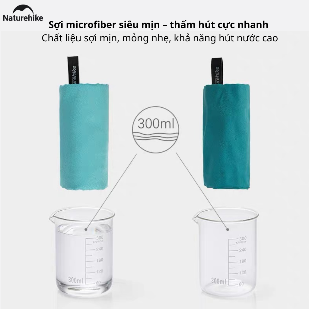 Khăn Tắm Thể Thao Naturehike NH19Y001-J, NH19Y002 Microfiber Nhanh Khô Siêu Nhẹ Khăn Du Lịch Camping