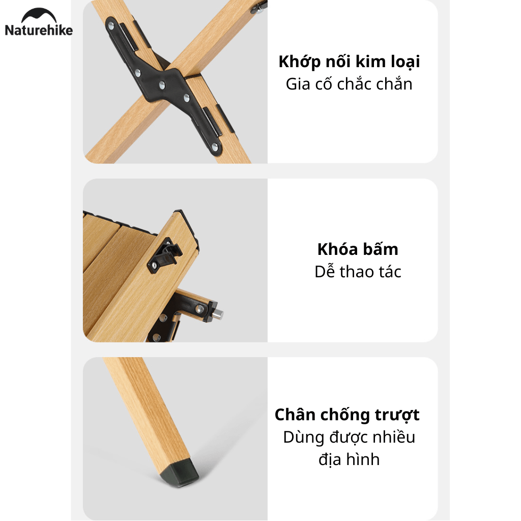 Bàn Hợp Kim Nhôm Gấp Gọn Naturehike CNK2300JU010 Mặt Cuộn – Bàn Camping Dã Ngoại Siêu Nhẹ