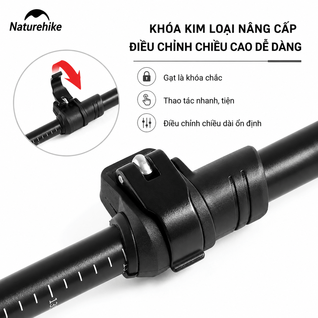Gậy Leo Núi Naturehike ST03 Nhôm 7075 Siêu Nhẹ Gấp Gọn Chống Trượt Gậy Trekking Dã Ngoại NH17D017-D