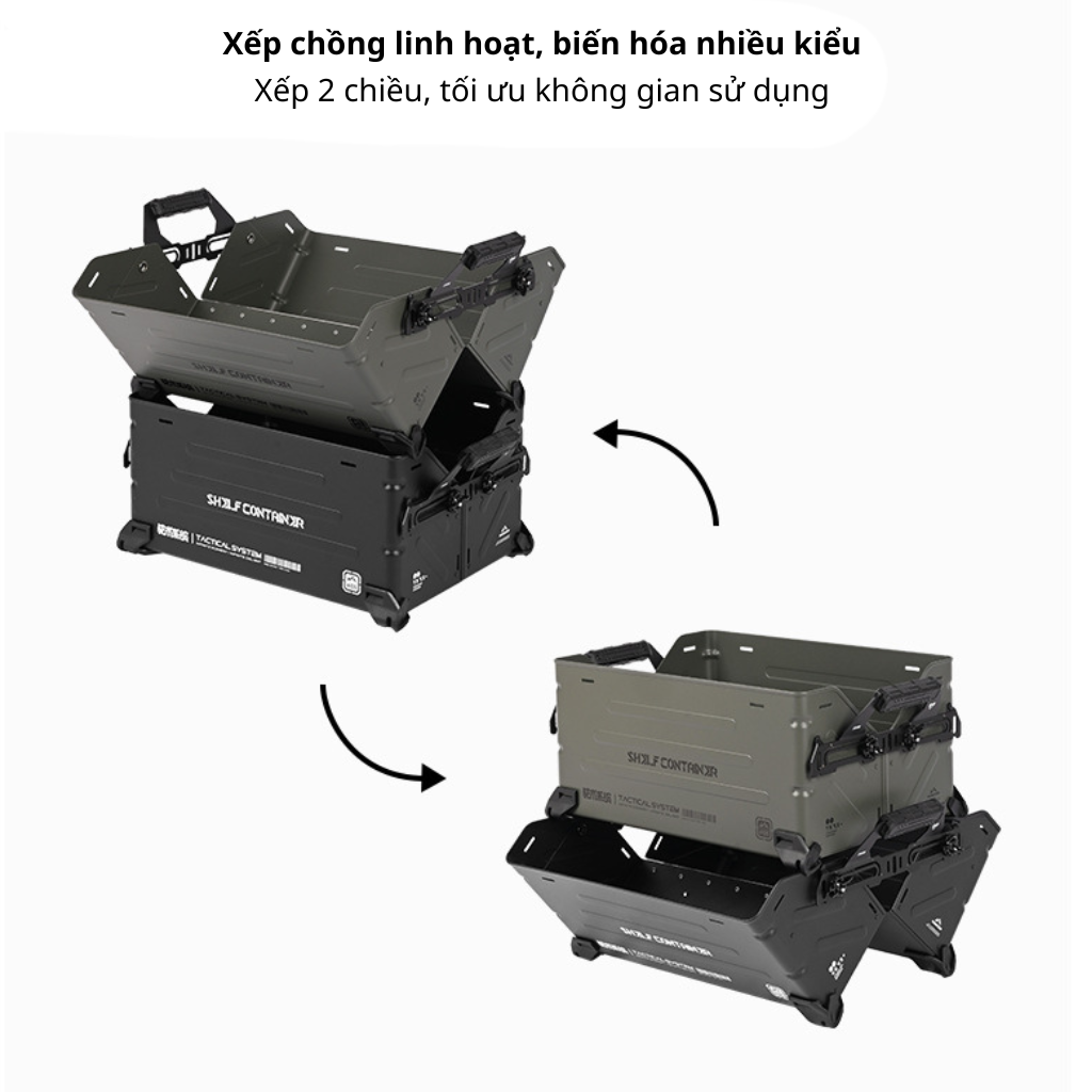 Hộp Đựng Đồ Cắm Trại ShineTrip Tactical 25L Nhôm Cao Cấp | Thùng Camping Đa Năng Xếp Chồng