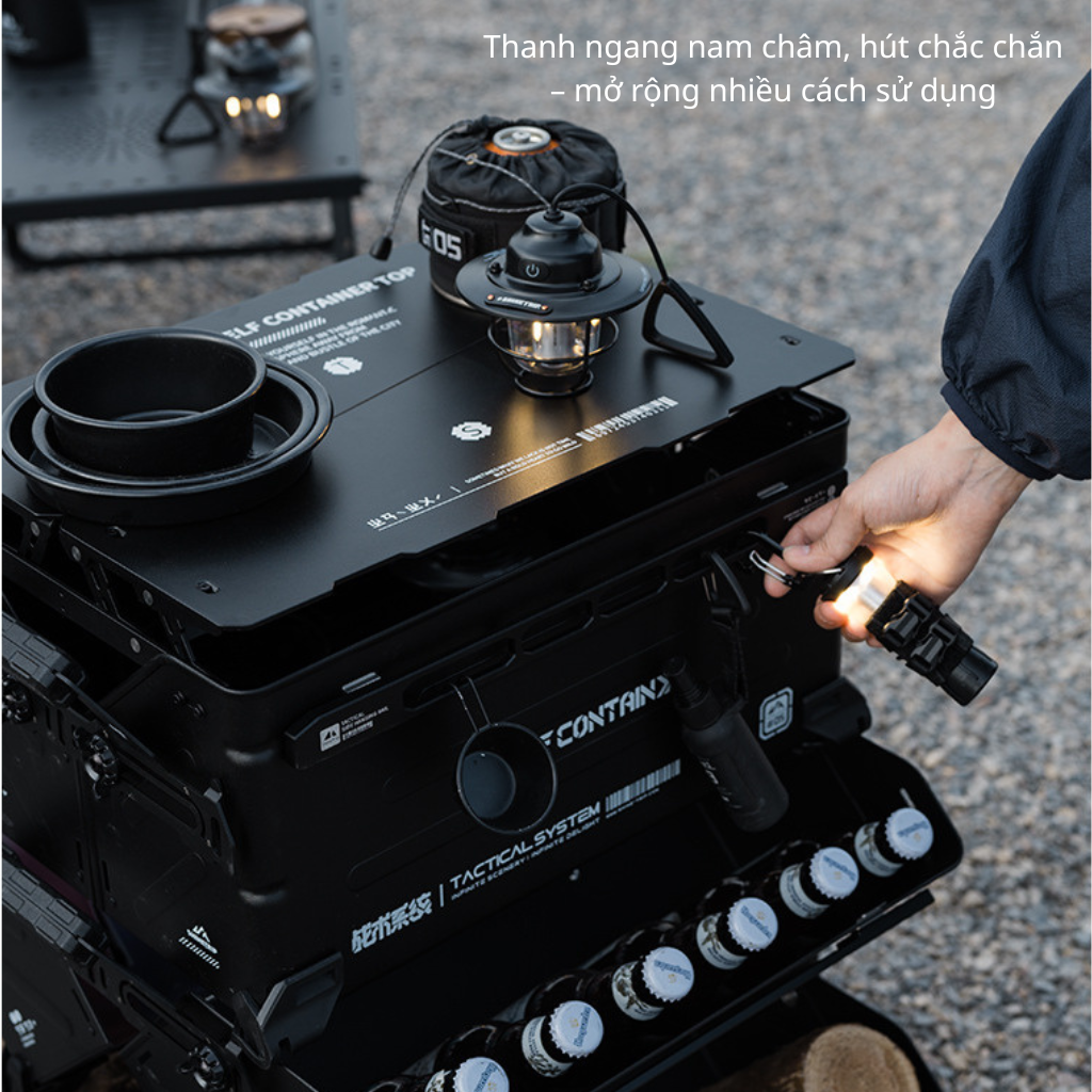 Hộp Đựng Đồ Cắm Trại ShineTrip Tactical 25L Nhôm Cao Cấp | Thùng Camping Đa Năng Xếp Chồng