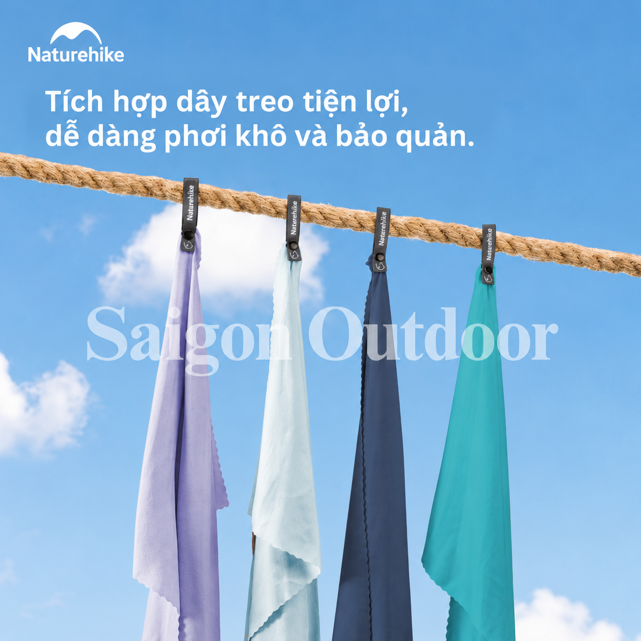 Khăn Tắm Thể Thao Naturehike Microfiber Nhanh Khô Siêu Nhẹ Khăn Du Lịch Camping NH19Y001-J, NH19Y002