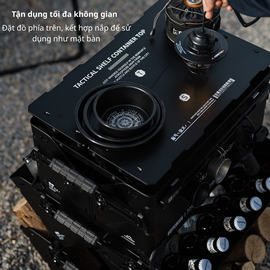 Hộp Đựng Đồ Cắm Trại ShineTrip Tactical 25L Nhôm Cao Cấp | Thùng Camping Đa Năng Xếp Chồng