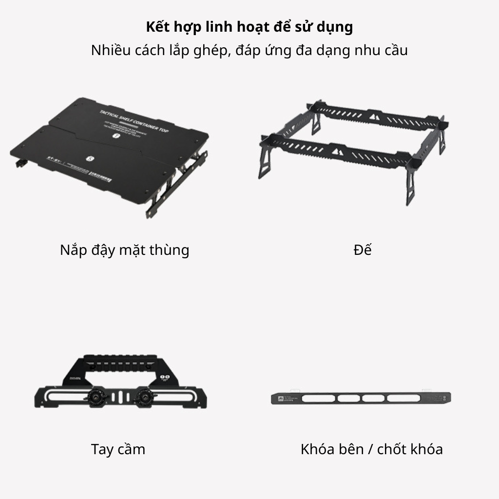 Hộp Đựng Đồ Cắm Trại ShineTrip Tactical 25L Nhôm Cao Cấp | Thùng Camping Đa Năng Xếp Chồng