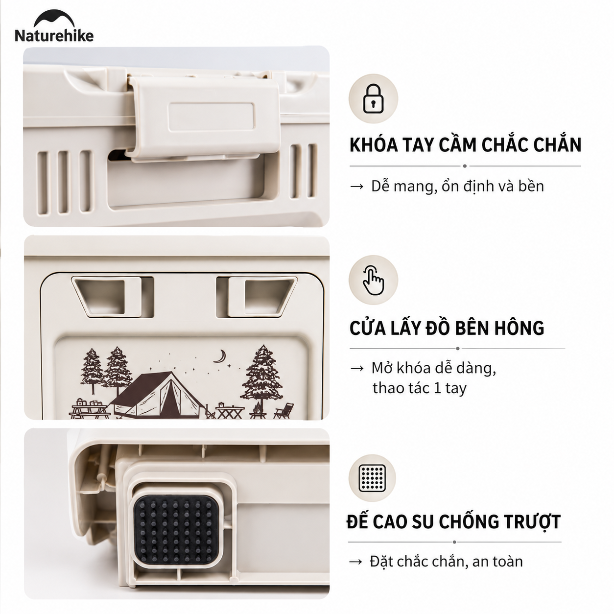 Thùng Nhựa Xếp Gọn Naturehike CNH22SN019 25L 50L Có/Không Ngăn Phụ - Thùng Đựng Đồ Camping Gấp Gọn