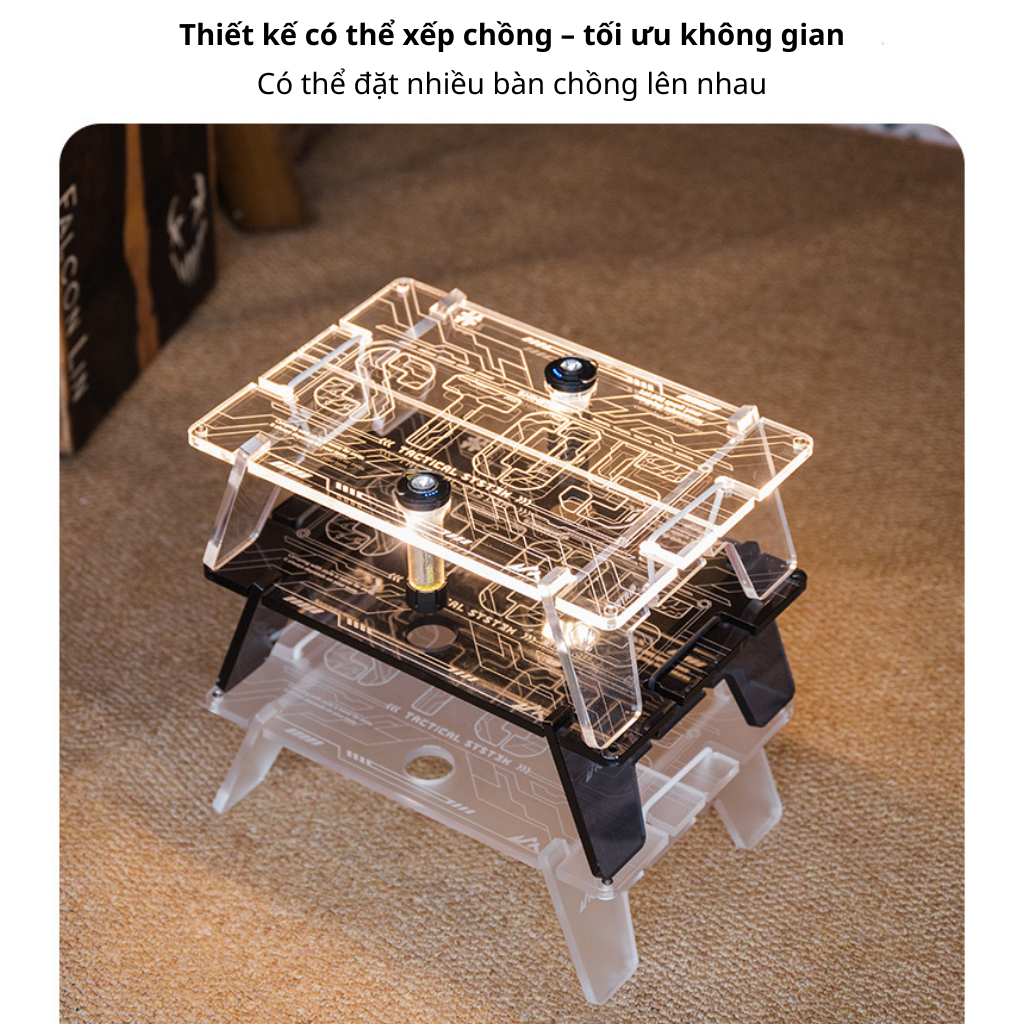 Bàn Camping Gấp Gọn SHINETRIP ST05 – Bàn Dã Ngoại Acrylic Trong Suốt Đa Năng, Nhẹ, Có Thể Xếp Chồng