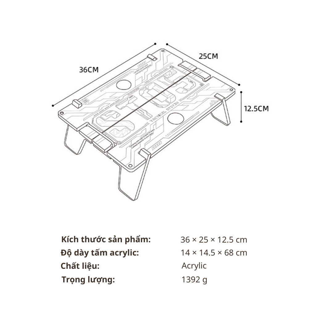 Bàn Camping Gấp Gọn SHINETRIP ST05 – Bàn Dã Ngoại Acrylic Trong Suốt Đa Năng, Nhẹ, Có Thể Xếp Chồng