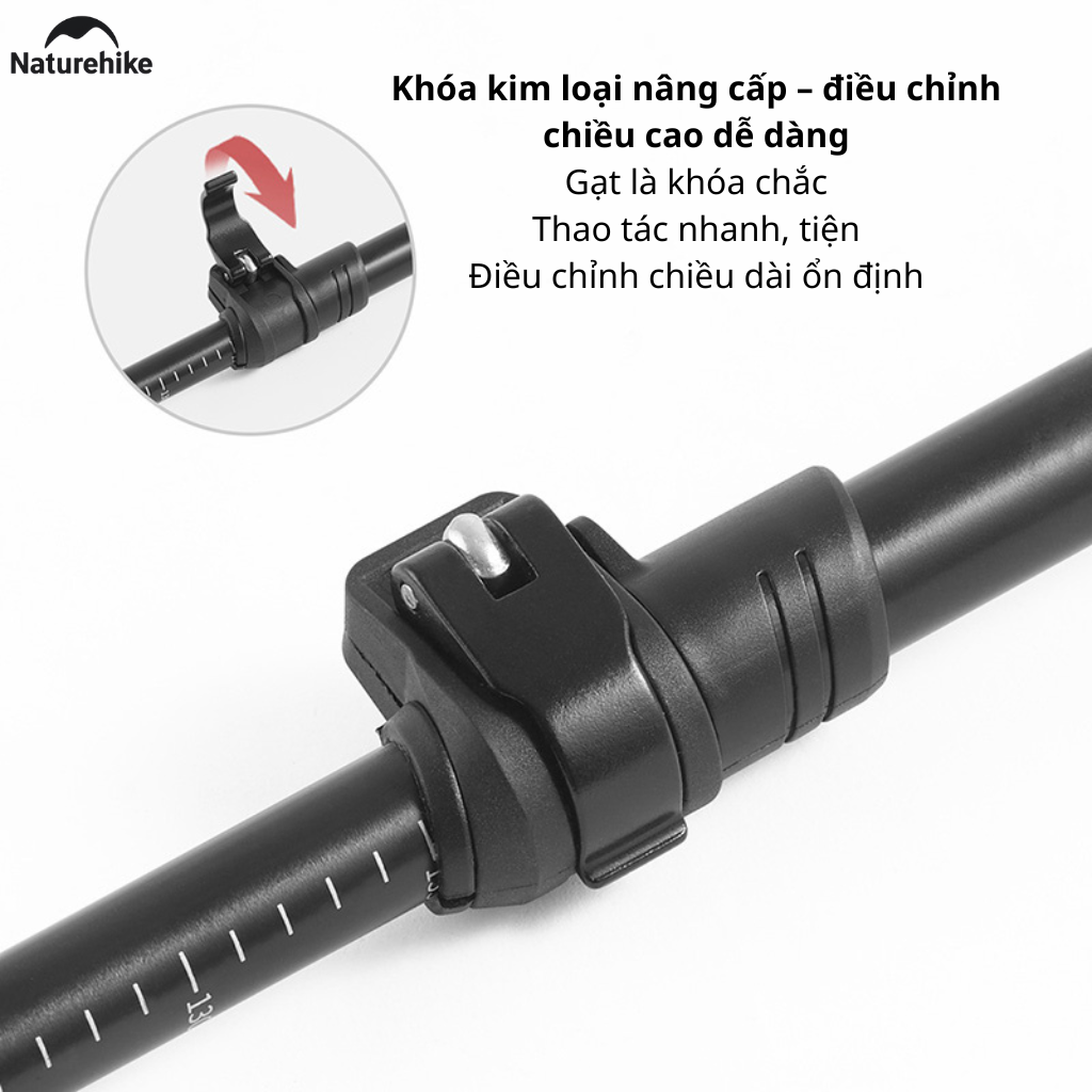 Gậy Leo Núi Naturehike ST03 Nhôm 7075 Siêu Nhẹ Gấp Gọn Chống Trượt Gậy Trekking Dã Ngoại