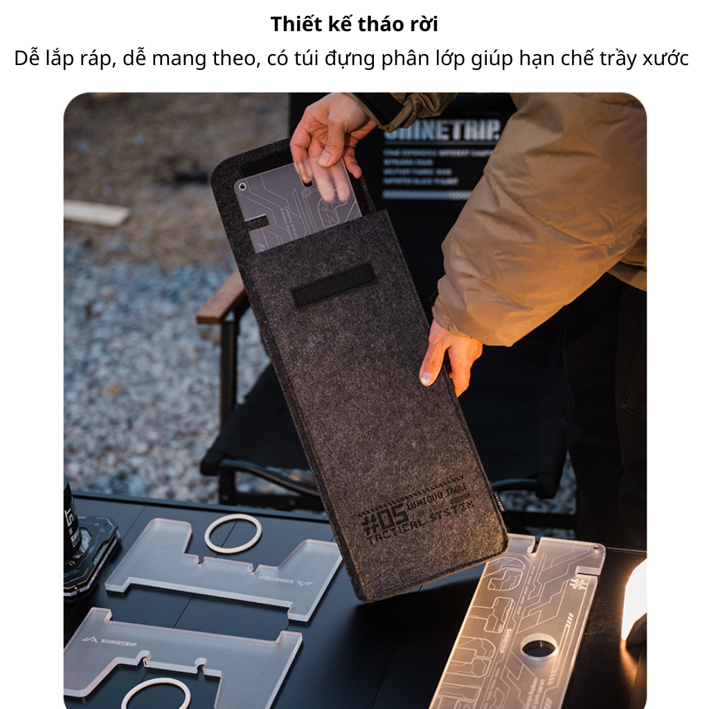 Bàn Camping Gấp Gọn SHINETRIP ST05 – Bàn Dã Ngoại Acrylic Trong Suốt Đa Năng, Nhẹ, Có Thể Xếp Chồng