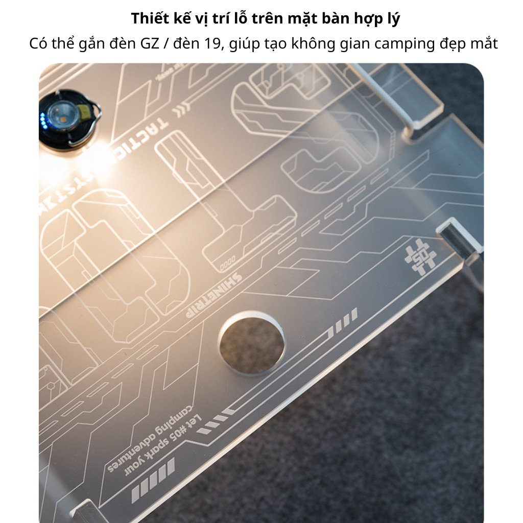 Bàn Camping Gấp Gọn SHINETRIP ST05 – Bàn Dã Ngoại Acrylic Trong Suốt Đa Năng, Nhẹ, Có Thể Xếp Chồng