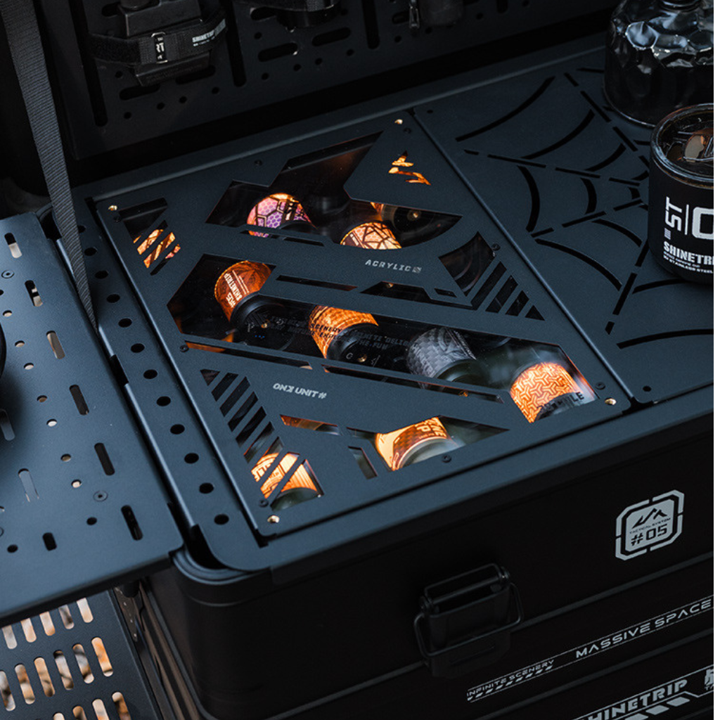 Khay IGT ShineTrip Tactical + Nắp Mica Trong Suốt | Khay Đựng Đèn Camping Âm Bàn, Inox 304 Cao Cấp