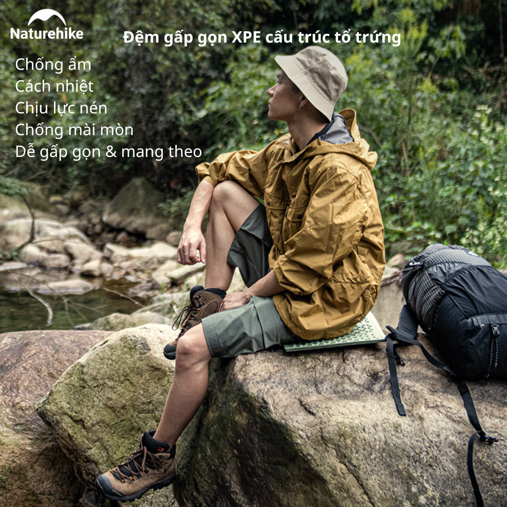 Đệm Ngồi Gấp Gọn Naturehike NH20PJ025 XPE Siêu Nhẹ Cách Nhiệt Chống Thấm Đệm Lót Ngồi Dã Ngoại