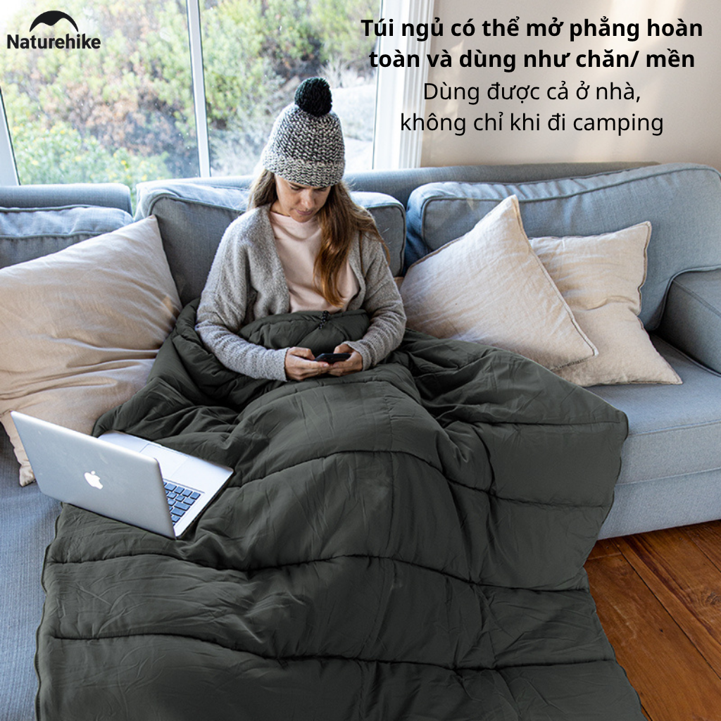 Túi Ngủ Naturehike NH22MSD05 Cotton F150 Giặt Máy Chống Nước Túi Ngủ Dã Ngoại 4 Mùa