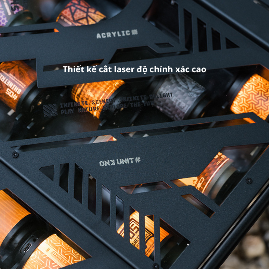 Khay IGT ShineTrip Tactical + Nắp Mica Trong Suốt | Khay Đựng Đèn Camping Âm Bàn, Inox 304 Cao Cấp