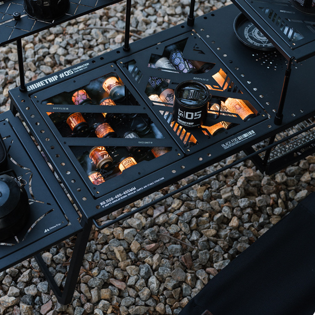 Khay IGT ShineTrip Tactical + Nắp Mica Trong Suốt | Khay Đựng Đèn Camping Âm Bàn, Inox 304 Cao Cấp