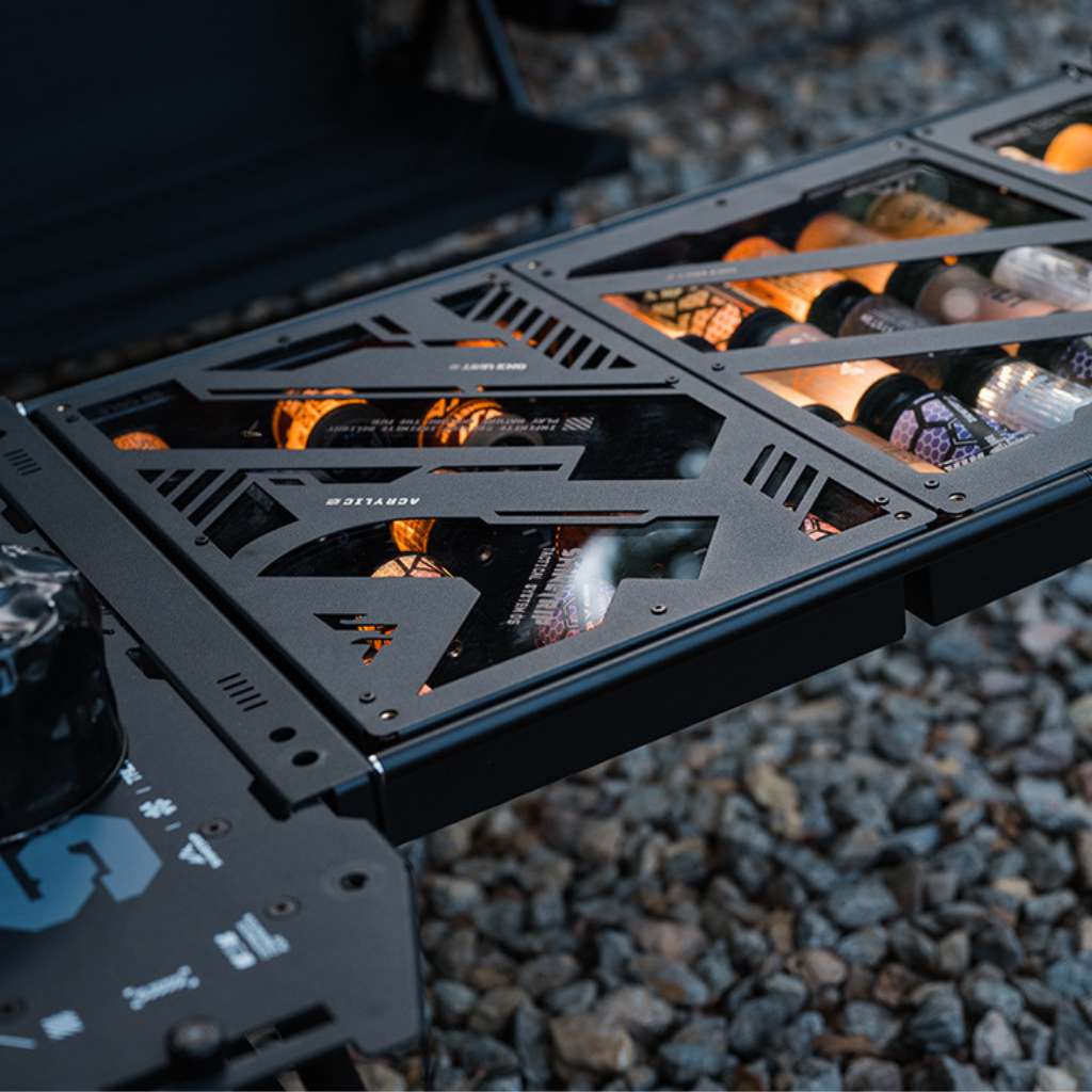 Khay IGT ShineTrip Tactical + Nắp Mica Trong Suốt | Khay Đựng Đèn Camping Âm Bàn, Inox 304 Cao Cấp