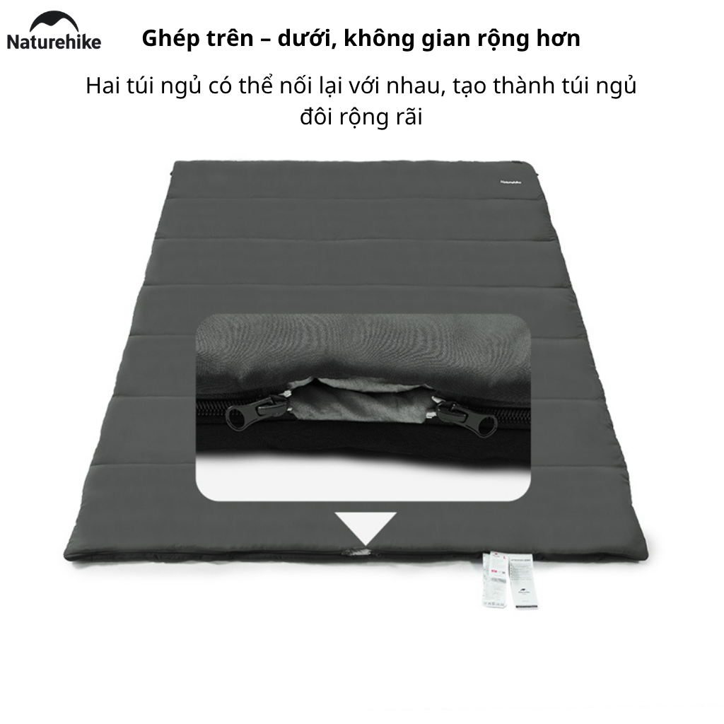 Túi Ngủ Naturehike NH22MSD05 Cotton F150 Giặt Máy Chống Nước Túi Ngủ Dã Ngoại 4 Mùa