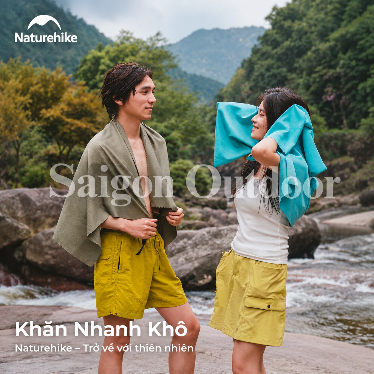 Khăn Tắm Thể Thao Naturehike Microfiber Nhanh Khô Siêu Nhẹ Khăn Du Lịch Camping NH19Y001-J, NH19Y002