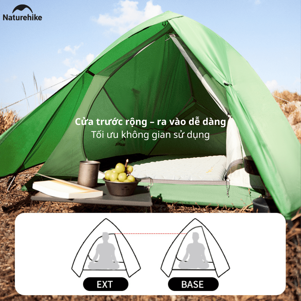 Lều Cắm Trại 2 Người Naturehike CNK2450WS032 Siêu Nhẹ 1.9kg – Lều Dã Ngoại 2 Lớp Chống Mưa Gió