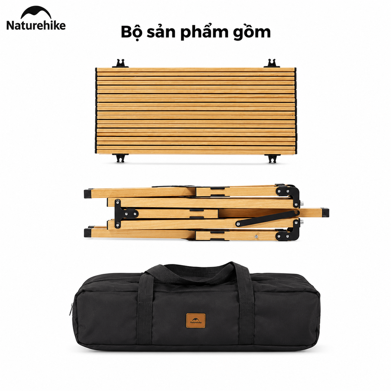 Bàn Hợp Kim Nhôm Gấp Gọn Naturehike CNK2300JU010 Mặt Cuộn – Bàn Camping Dã Ngoại Siêu Nhẹ