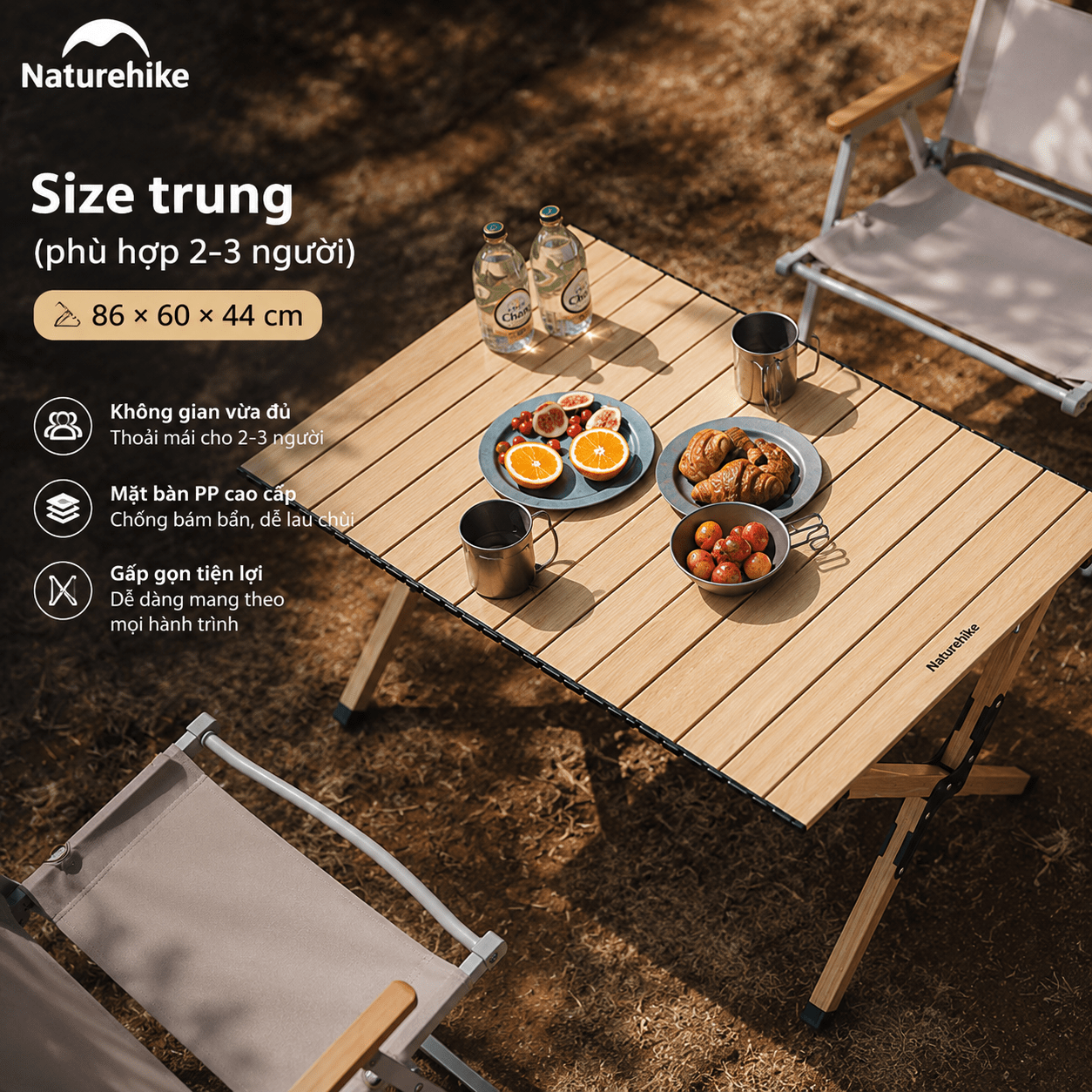 Bàn Hợp Kim Nhôm Gấp Gọn Naturehike CNK2300JU010 Mặt Cuộn – Bàn Camping Dã Ngoại Siêu Nhẹ