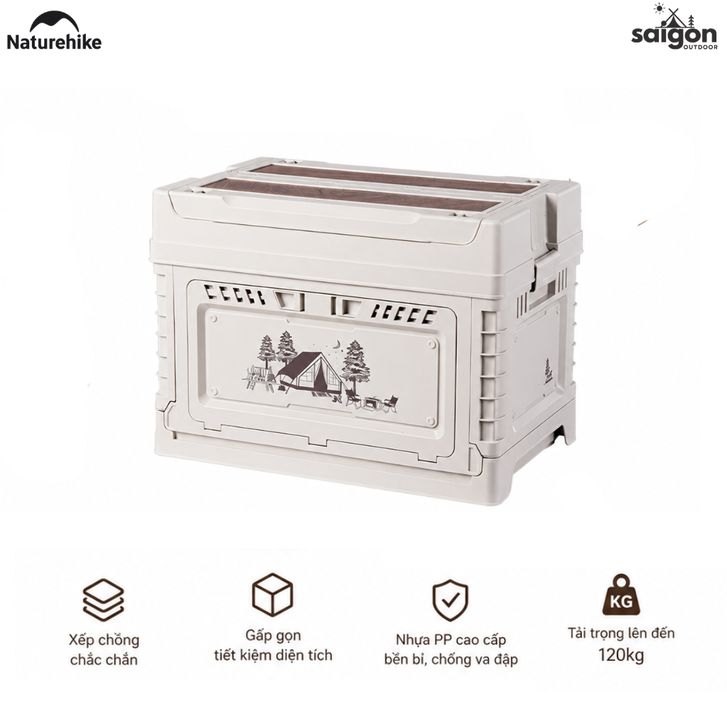 Thùng Nhựa Xếp Gọn Naturehike CNH22SN019 25L 50L Có/Không Ngăn Phụ - Thùng Đựng Đồ Camping Gấp Gọn