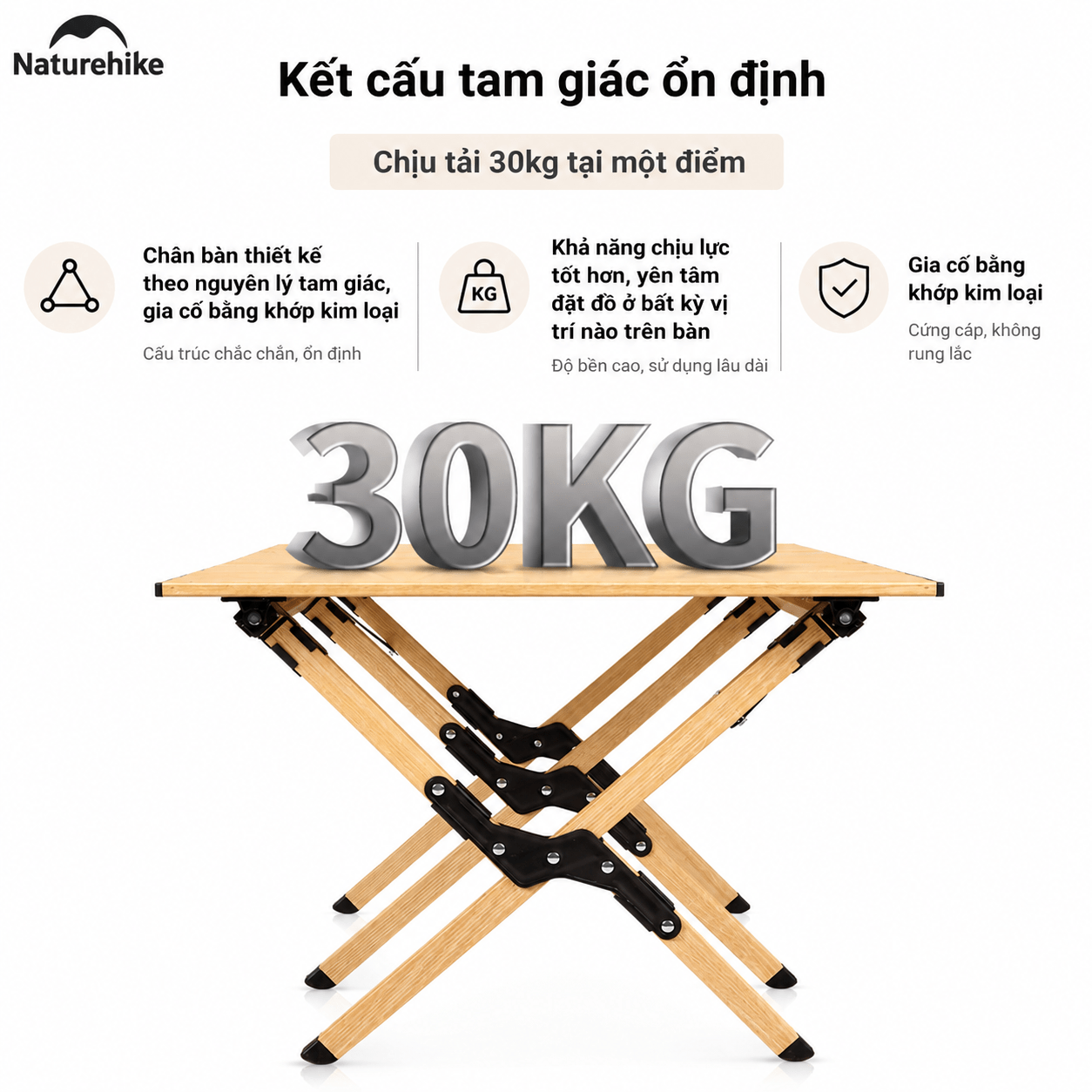 Bàn Hợp Kim Nhôm Gấp Gọn Naturehike CNK2300JU010 Mặt Cuộn – Bàn Camping Dã Ngoại Siêu Nhẹ
