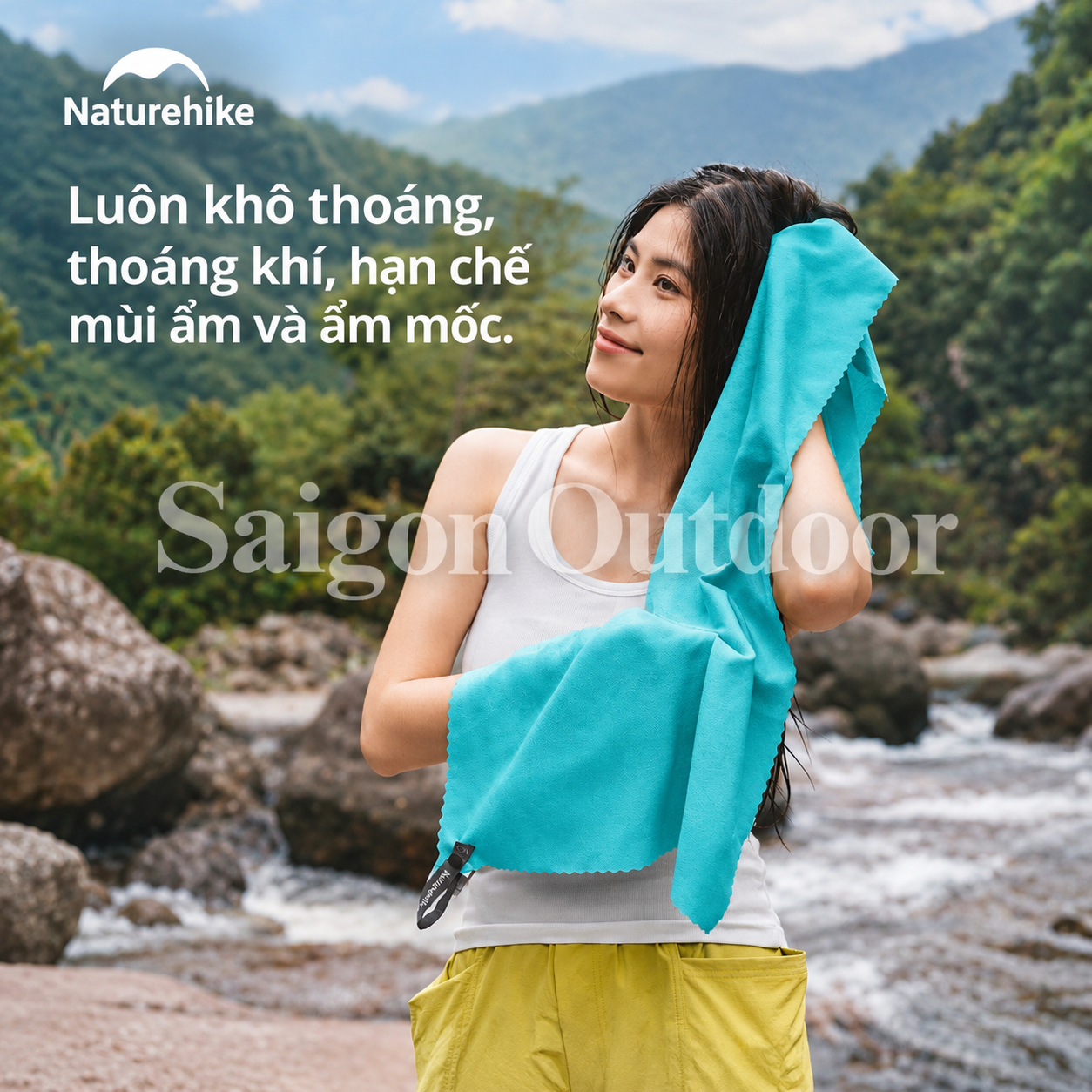 Khăn Tắm Thể Thao Naturehike Microfiber Nhanh Khô Siêu Nhẹ Khăn Du Lịch Camping NH19Y001-J, NH19Y002