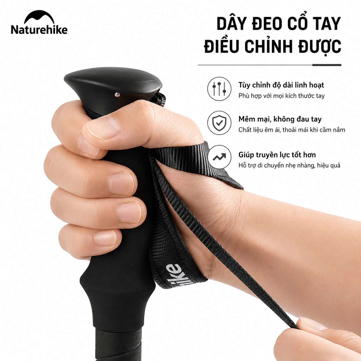 Gậy Leo Núi Naturehike ST03 Nhôm 7075 Siêu Nhẹ Gấp Gọn Chống Trượt Gậy Trekking Dã Ngoại NH17D017-D