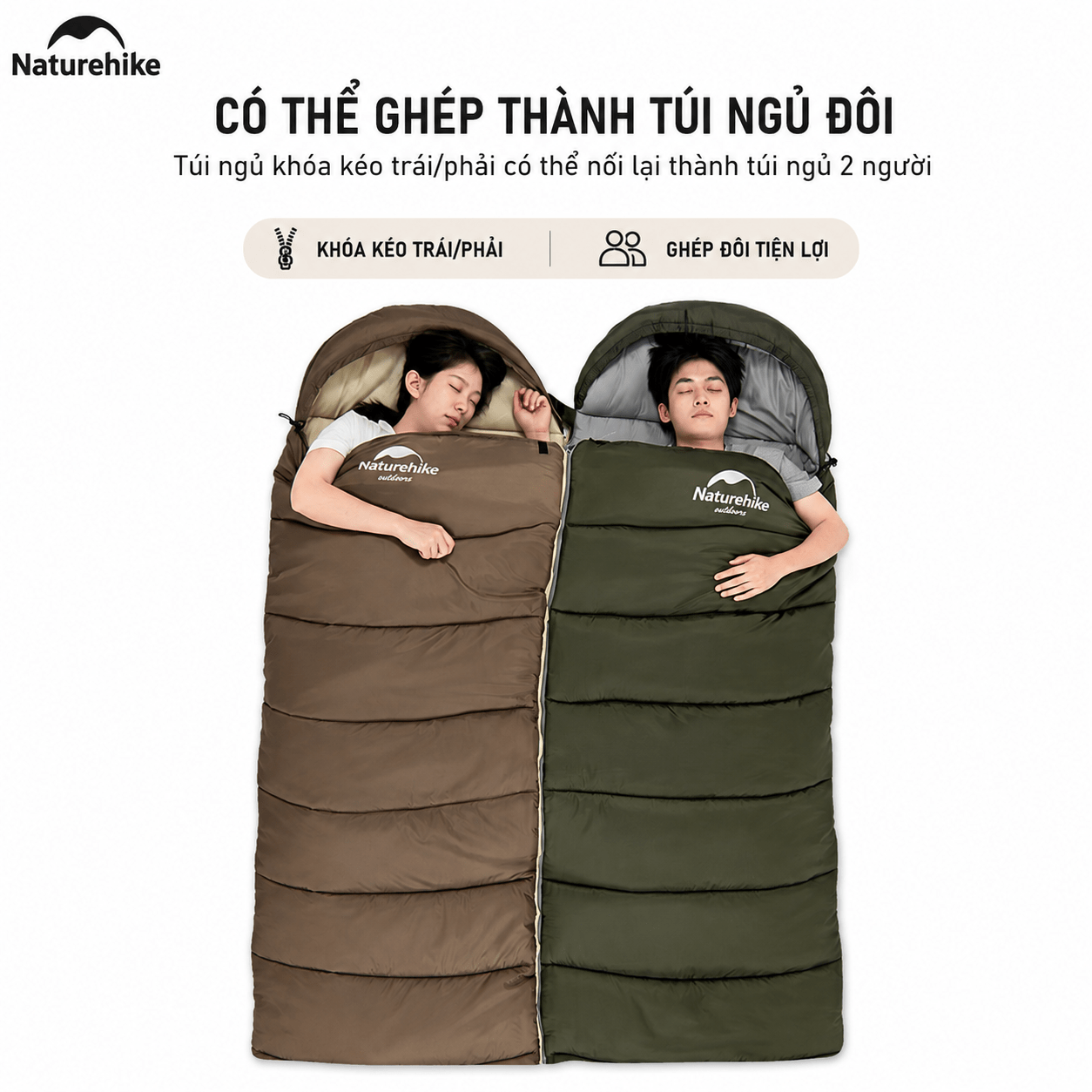 Túi Ngủ Naturehike NH20MSD07 Có Mũ Giữ Nhiệt Tốt - Túi Ngủ Dã Ngoại, Leo Núi, Chống Lạnh Cao Cấp