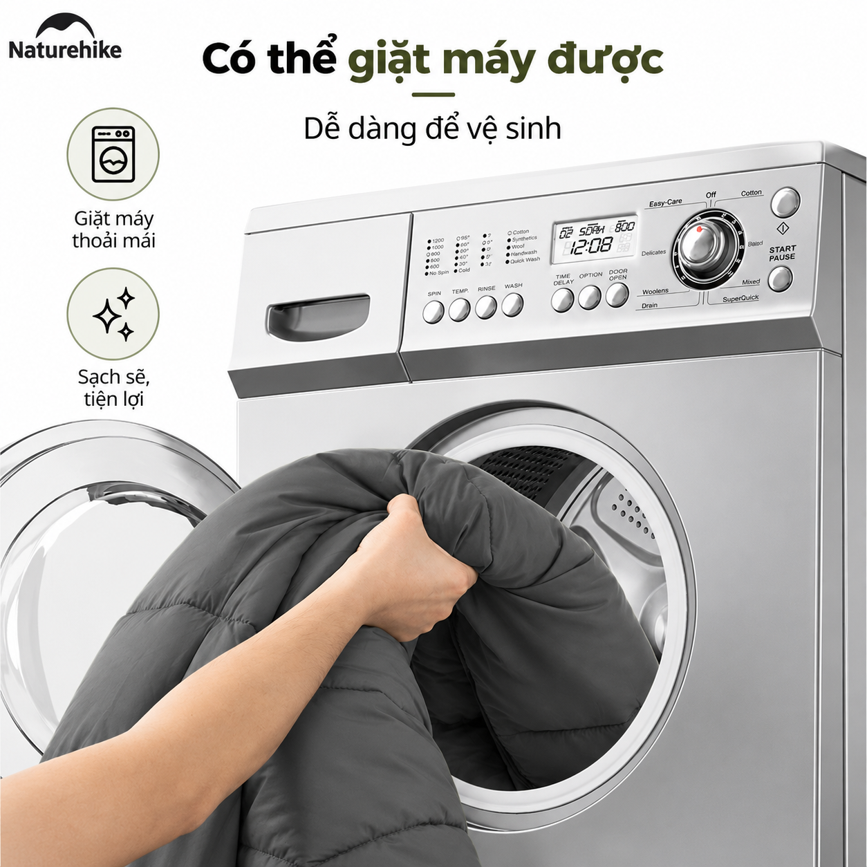 Túi Ngủ Naturehike Cotton F150 Giặt Máy Chống Nước Túi Ngủ Dã Ngoại 4 Mùa NH22MSD05