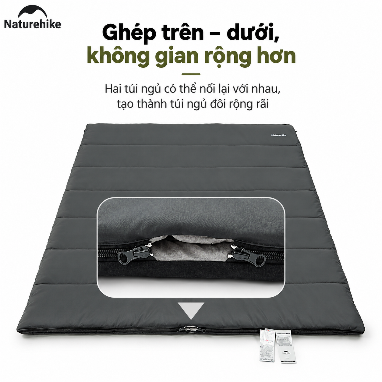 Túi Ngủ Naturehike Cotton F150 Giặt Máy Chống Nước Túi Ngủ Dã Ngoại 4 Mùa NH22MSD05