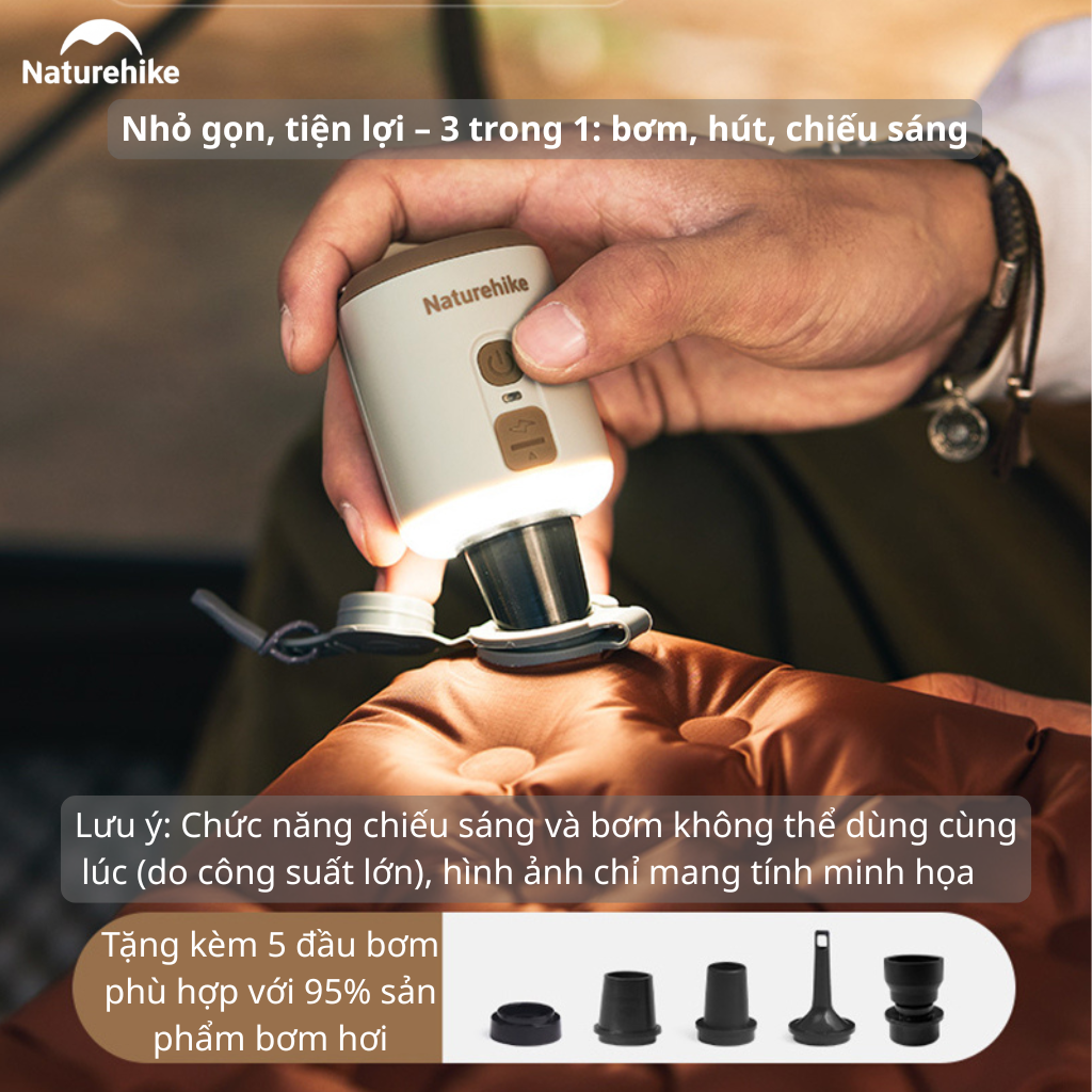 Máy Bơm Hơi Mini Đa Năng 3in1 Naturehike CNK2300DQ022