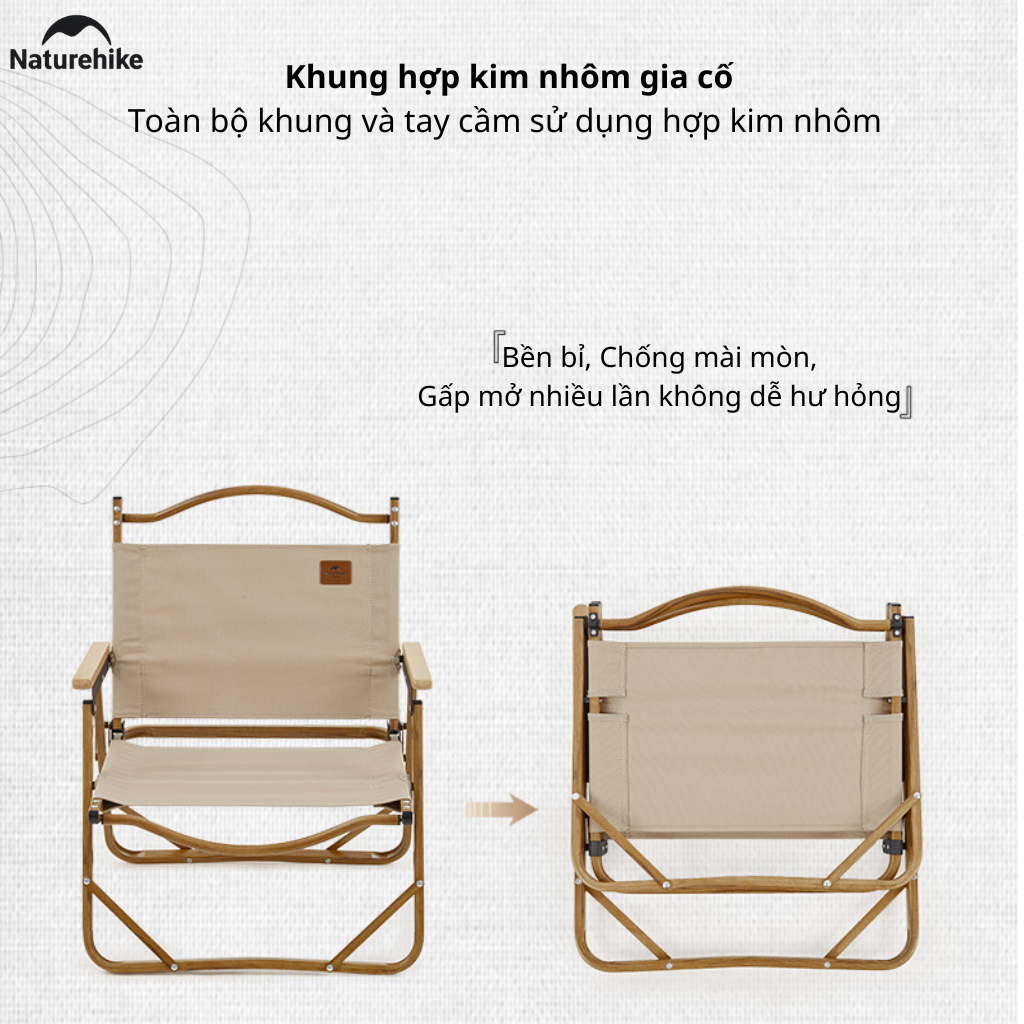 Ghế gấp gọn có tay vịn Naturehike NH19Y002-D, Ghế camping cao cấp