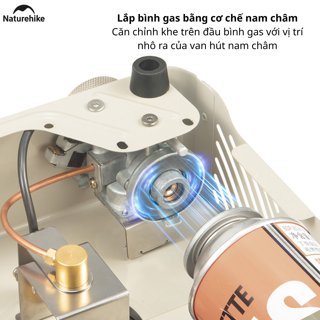 Bếp Gas Mini Cassette Naturehike CNH22CJ011 2KW – Bếp Gas Du Lịch Camping Gấp Gọn Đánh Lửa Tự Động
