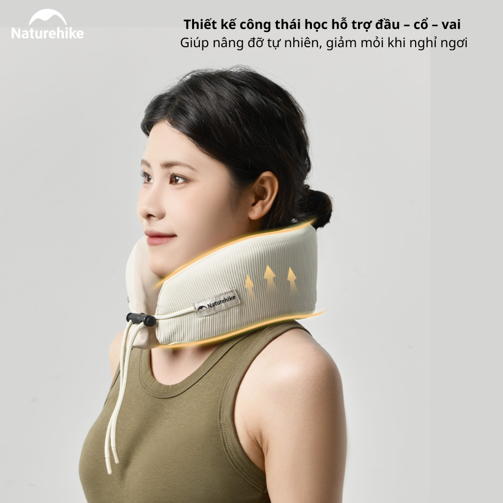 Gối Kê Cổ Chữ U CNK2450WS019 Naturehike Memory Foam Du Lịch Văn Phòng Ô Tô Gấp Gọn Có Hộp Đựng