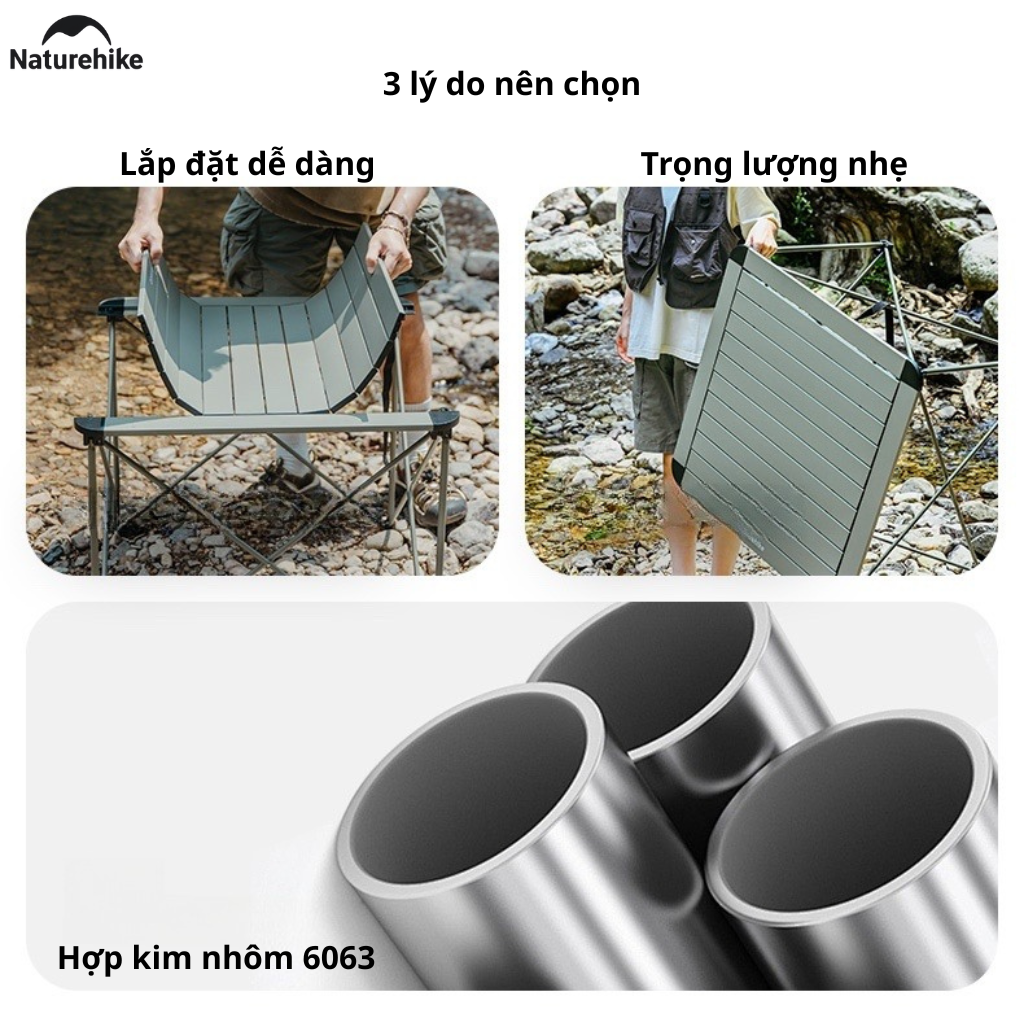 Bàn Xếp Gọn Hợp Kim Nhôm CNK2450JJ013 Naturehike – Siêu Nhẹ, Gấp Gọn Tiện Lợi Cho Camping & Picnic