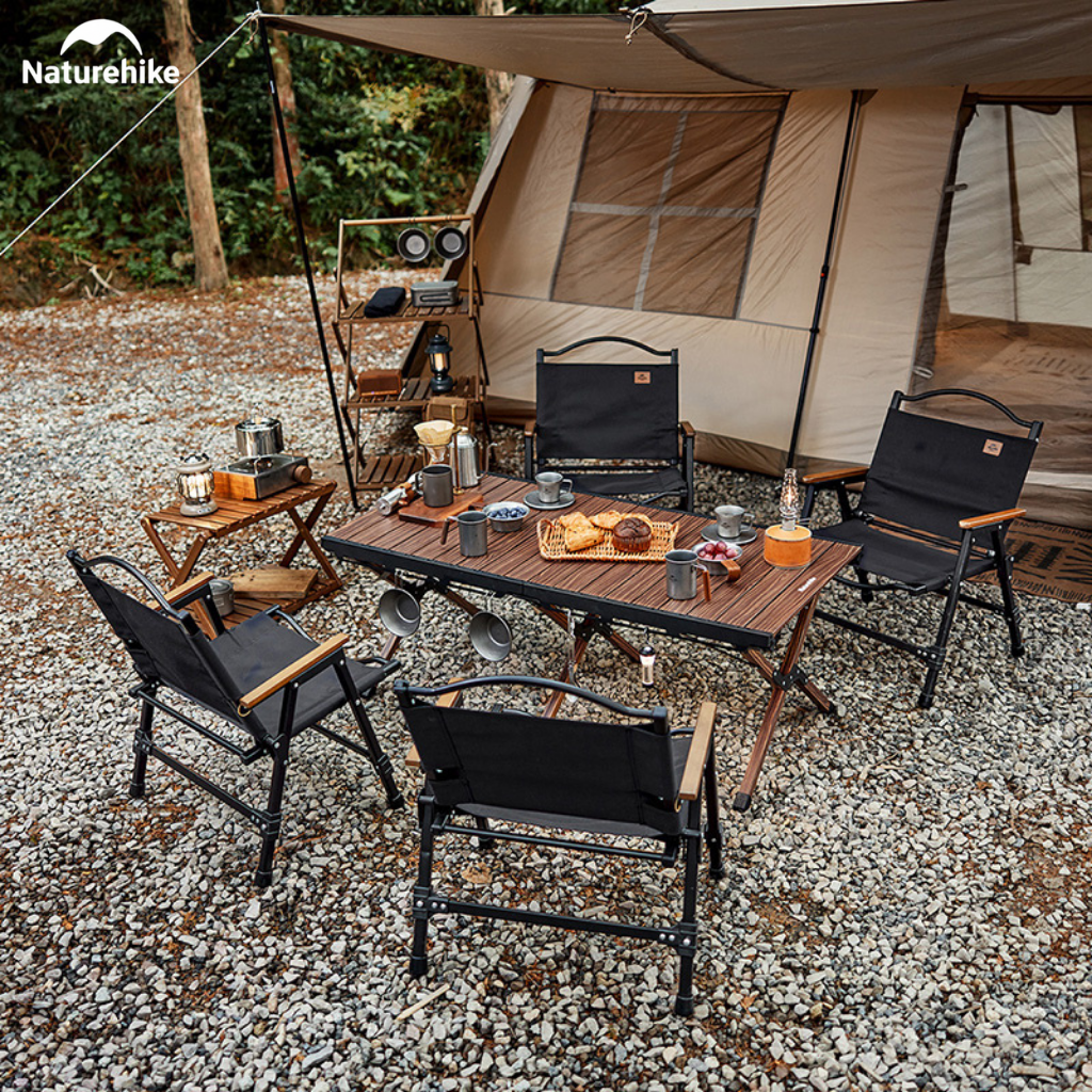 Bàn Camping Vân Gỗ Gấp Gọn CNH22JU043 Naturehike – Mặt Bàn Lớn, Khung Nhôm Chắc Chắn, Setup Outdoor Sang Trọng