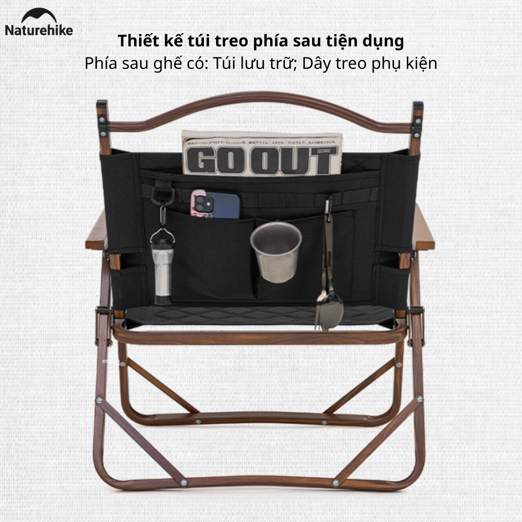 Ghế gấp gọn có tay vịn Naturehike NH19Y002-D, Ghế camping cao cấp